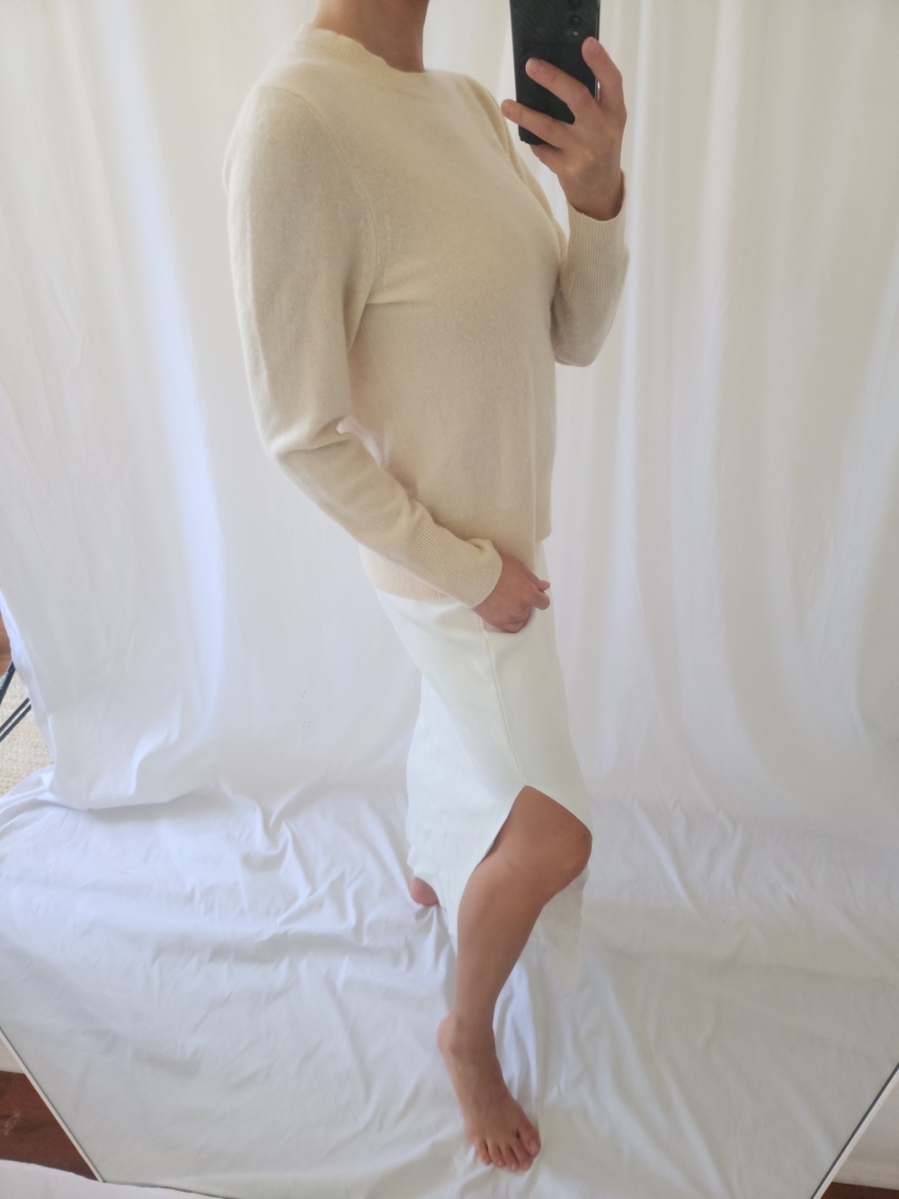 J. Crew Cashmere Cream Crewneck Sweater - Picture 2 of 9